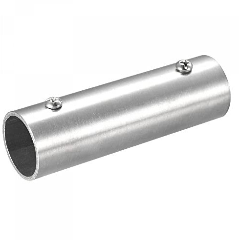sourcing map 2Stk Rohrfitting 2-Weg 100mm 202 Edelstahl Querverbinder für 25mm/1 Handlauf