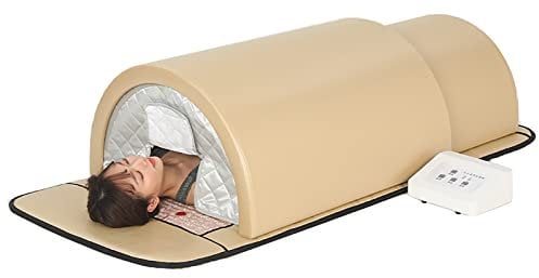 TEHONGMAI Zero EMF Technology Sauna Dome, Infrared Therapye with Pillow, 360 Degree Complete Coverage Personal Sauna Capsul, Germanium, Tourmaline, Bian, Jade Energy Stones
