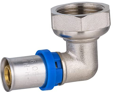Raccord Multicouche à Sertir Multi profils TH-H-U coude diamètre Ø16 mm - à visser femelle ecrou tournant 20x27 (3/4) - Norme NF 545 pour réseau d'eau potable et chauffage NOYON & THIEBAULT