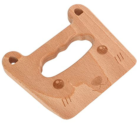 Tudin Couteau en Bois SûR pour Les Enfants, Montessori Facile à Utiliser Couteaux de Cuisine Ergonomiques en Bois de HêTre Sains pour la Maison en Plein Air (Chat)
