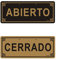 Andchi Abierto & Cerrado Letrero de Puerta Colgante, Cartel para Puerta con Puntas de Doble Cara, Acrílico de 3mm, no Destiñe (Acrílico 25 * 10)