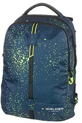 Walker 42125-373 - Schulrucksack Elite 2.0 Neon Splash mit 2 Fächern, Zippfach am Rücken, Schultasche inkl. Rücken-Polsterung, höhenverstellbares Tragesystem, verstellbaren Gurten