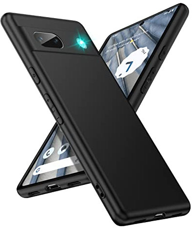 SineOrdo Handyhülle für Google Pixel 7A Hülle, Matt Schutzhülle Dünn Silikon TPU Sturzfest Weiches Google Pixel 7A Case - Schwarz