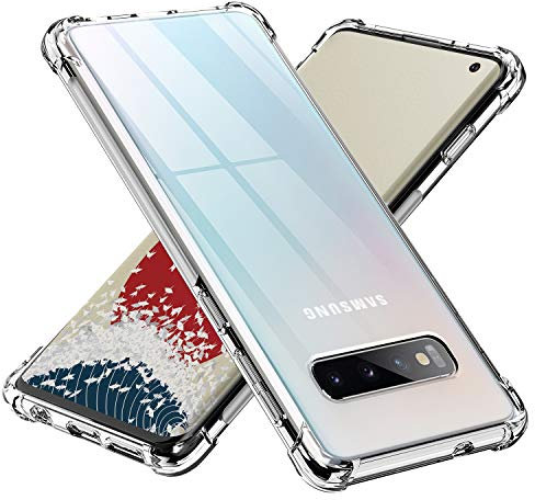ONES Ultra Transparente Funda para Samsung Galaxy S10, Airbag A Prueba de Golpes, Bordes Elevados para Protege Cámara y Pantalla, Claro TPU Bumper Delgada Flexible Silicona Carcasa