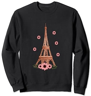 Fiorito Torre Eiffel di Parigi in Francia Rosa parigina Felpa