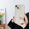 ZTOFERA Case for iPhone 13, Cute Curly Wave Frame Daisy Pattern Liquid Silicone Case, Flexible Shockproof Protective Bumper Cover for iPhone 13 6.1 - Beige