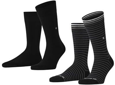 Burlington Herren Socken Everyday Stripe Mixed Multipack M So Baumwolle gemustert 2 Paar, Schwarz Black 3000, 40-46