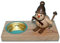 Holzwaren Egermann Leuchter aus Holz - Teelichthalter in Naturfarben mit süßem Schneemanndesign - Motiv: schnelle Skifahrt - Länge: ca. 11,5 cm - Made in Germany