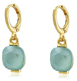 Malu Maiese - Pendientes de aro con cristales de alta calidad, chapados en oro 18k, Pendientes Mujer, Regalo para Mujer
