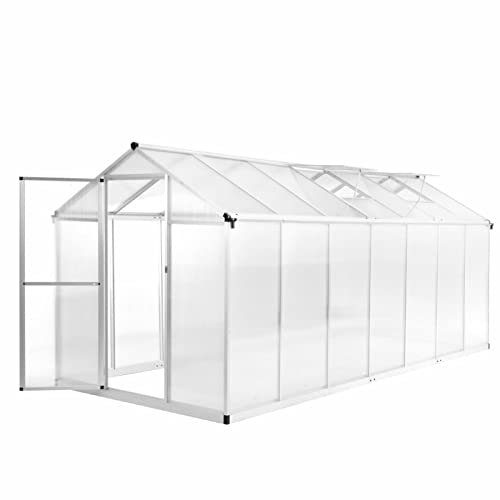 ZEYUAN Serre Aluminium 421x190x195 cm 15,6 m³,Carport Abri Voiture,Serre Tunnel