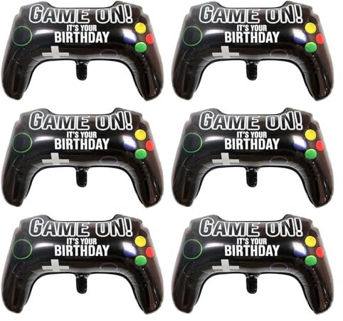 ALEGRE® 6 Stück Videospiel Luftballons Gamer Deko Geburtstag Junge,Geburtstag Deko Junge Folienballon,Videospiel Geburtstagsdeko Jungen,Geburtstag Party Deko Gaming,Ballons für Kindergeburtstag Deko