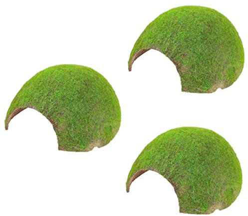 DOITOOL 3stücke Reptilienversteck Mit Moos Dekorative Schildkrötenplattform Für Terrarien Für Sonnenbaden Spielen Und Ausruhen Langlebiges Kokosmaterial Einfache Handhabung
