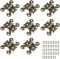 8Pcs Zinc Alloy Cabinet Hinges Decorative Retro Carved Hinges for Doors Cupboard Jewelry Case Box (European Style)