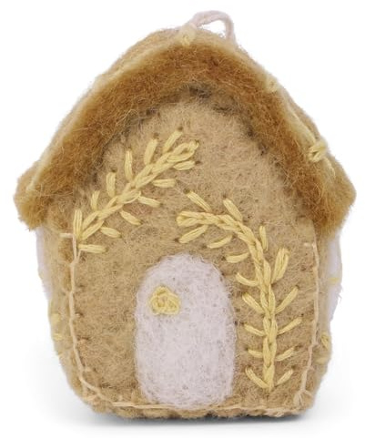 Frühlingshaus, Osterdekoration, Filzdekoration, Fairtrade, Handmade, Mitbringsel, Geschenkidee, Anhänger, Gry & SIF, Ostergeschenk (Ochre)