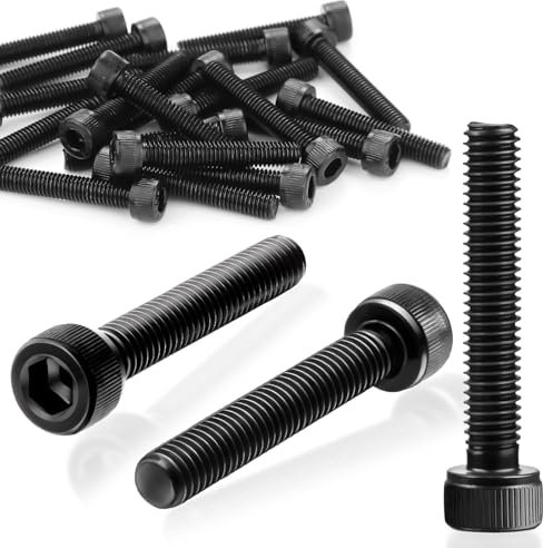 SWTYExt Lot de 60 vis cylindriques à six pans creux M3 x 25 mm en acier au carbone Vis à tête hexagonale Noir Vis à tête hexagonale pour accessoires d'outils de réparation