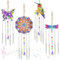 LYLIDIA 4 Stück Diamond Painting Windspiel Bastelsets Diamond Painting Anhänger DIY 5D Doppelseitiges Diamant Painting Ornament für Kinder Erwachsene
