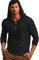 Runcati Herren Kapuzenpullover Langarm Kordelzug Leichte Kapuze Henley Shirts Hoodies Oversized Pullover Sweatshirt Schwarz Groß