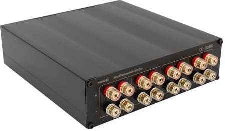 Selettore Altoparlante a 2 Vie, Supporta Amplificatori Valvolari Digitali di Classe A/B/D, Jack a Banana Placcati Oro, Commuta Facilmente tra 2 Amp