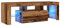 vidaXL TV Cabinet with LED Lights - Old Wood - Engineered Wood and Glass - 120x36.5x40 cm - Modern TV Stand with Storage