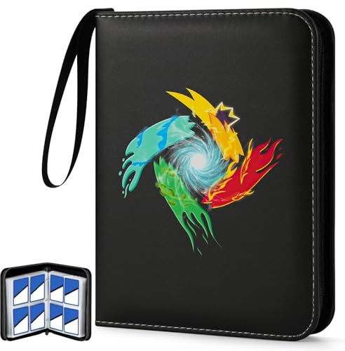 Classeur Carte Pokemon, Album pour Carte à Collectionner, Porte Carte en cuir Imperméable Fermeture éclair, Livre de Protection Cartes, 55 Pages Capacité de 440 Cartes