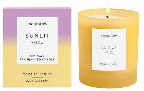 Stoneglow Sol Collection - Sunlit Yuzu - Soy Wax Scented Candle Tumbler (90 x 80mm) - Yellow