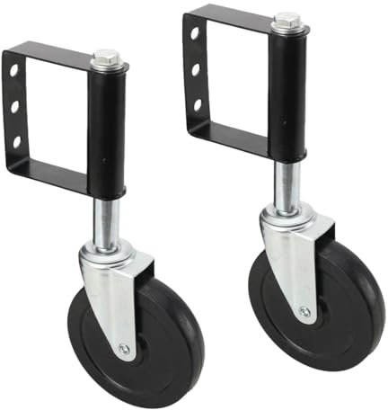 ATEdata Gefederte Torlaufrolle Lenkrollen 125mm, 2 Stück Tor Stützrad Gefedert 360°Schiebetorrolle Rollen Schwerlast Transportrollen Lenkrolle Torrolle für Gartentor, bis 160kg Tragfähigkeit