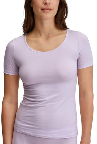CALIDA Natural Comfort T-Shirt Damen, Rundhalsausschnitt, aus Baumwolle, natürlicher Glanz und glatter Griff Orchid Petal 32-34