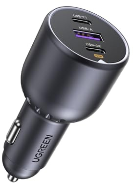 UGREEN 130W Auto Schnellladegerät 3 Port grau