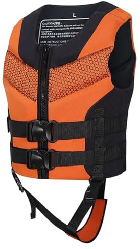 Gilet Salvagente Bambini, Giubbotto Da Nuoto In Neoprene con cinghie di sicurezza regolabili, Braccioli Bambine Ideali per Imparare a Nuotare E Aumentare Fiducia Dei bambino Nel (Orange, 9-12 Years)