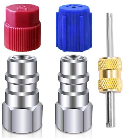 Malloy Kit de Conversion R12 Vers R134a, Kit D'Adaptateur de Raccord AC, 1/4 Pouce, pour Système Réfrigérant A/C Automatique