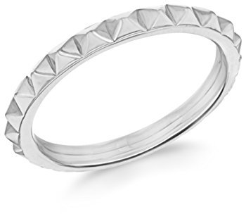 Tuscany Silver Damen Sterling Silber Überzogen mit Rhodium Pyramid Band Ring 52 (16.6) mm
