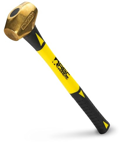 ABC Hammers ABC3BF Messinghammer mit 35,6 cm Fiberglasgriff, 1,4 kg