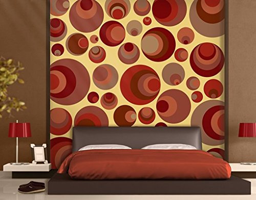 Apalis Selbstklebende Fototapete Jolly Balls Tapete Retro Kreise Abstrakt 70er Jahre, Größe:380cm x 360cm