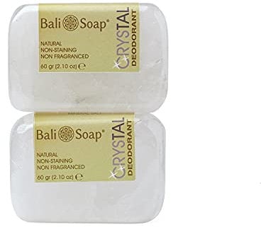 Bali Soap – Kristall-Deodorant-Stein, Mineralien, geruchlos, für Damen und Herren, 60 g, 2 Stück