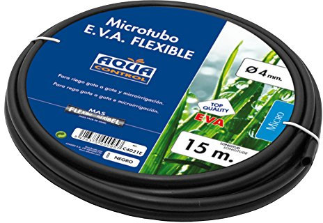 Aqua Control C4021E - Rollo de 15m de microtubo flexible de 4mm, para goteo