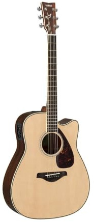 Yamaha FGX830C Solid Top Cutaway Acoustic-Electric Guitar, Natural