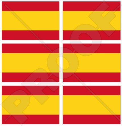 6 pegatinas de vinilo pequeñas de 40 mm de la bandera de España para teléfono móvil