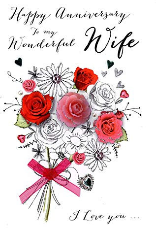 Wonderful Wife Happy Anniversary Greeting Card Joie De Vivre Range Cards