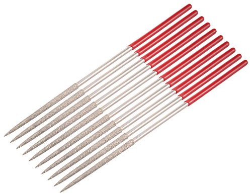 Sourcingmap - Lima de aguja redonda de diamante de grano 150 (3 mm x 140 mm, 10 unidades)