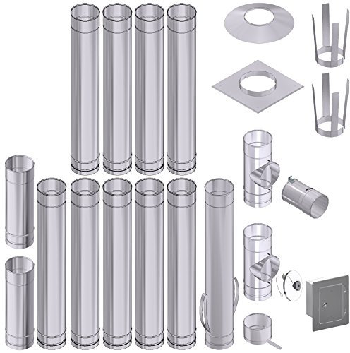 Schornsteinsanierung Bausatz DN 130 V4A 0,6mm 11,5 Meter