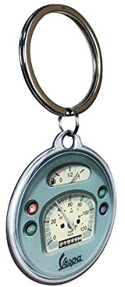 Nostalgic-Art Retro Schlüsselanhänger, Ø 4 cm, Vespa – Tacho – Geschenk-Idee für Roller-Fans, Original Lizenzprodukt (OLP), aus Metall, Vintage Design