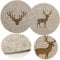 LS-LebenStil 2X Tischset Platzset Hirsch Filz Braun Rund Platzdeckchen Platzmatte Motiv