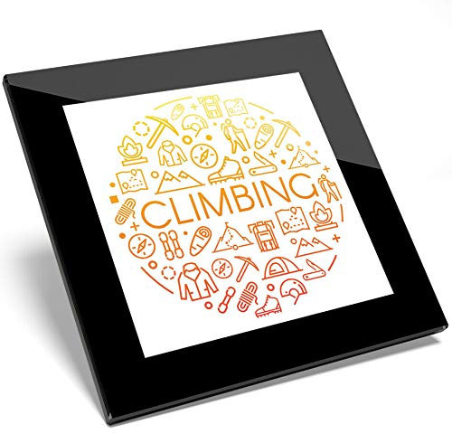 1 x Mountain Climbing Glass Coaster - Kitchen Student #7951