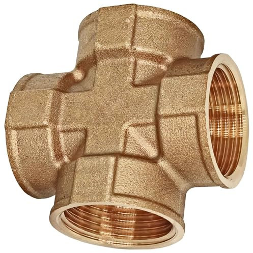 Kreuzstück mit Innengewinde - 1/2 Zoll IG - Gewinde-Fitting aus Messing
