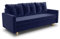 Schlafsofa Rico - Couch mit Schlaffunktion Sofa mit Bettkasten Bettfunktion Bettsofa Skandinavisch Polstergarnitur Bonell-Ferderkern Velours (Dunkelblau (Kronos 09))