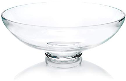 CYS EXCEL Ciotola decorativa in vetro con base (altezza: 11,4 cm, profondità: 30,5 cm), per esporre frutta e terrario, vaso per composte e centrotavola da cucina