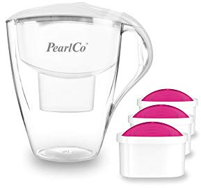 perlopur® XXL Wasserfilter Family (weiß) +3 Filterkartuschen AquaMag | 4 l gesamt, 2 l gefiltert, für Familie & Büro, BPA-frei, für unimax Kartuschen, Magnesium-Zugabe, ideal für Kaltgetränke
