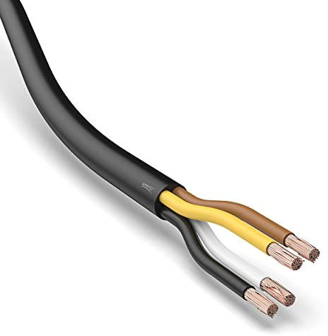 AUPROTEC FLRYY - Cavo rotondo per auto, 4 x 1,5 mm², 5 m, cavo rotondo per auto, varie applicazioni, cavo a 4 pin per rimorchio