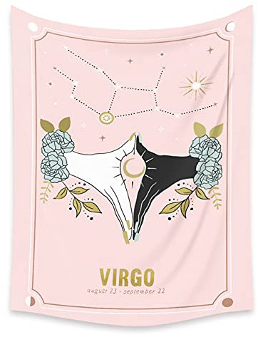 HIOD Sternbild Thema Wandteppich Wandbehang Kunst Home Decoration Geschenk Schlafzimmer Dekor,Virgo,180x230cm