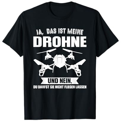 Drohne & Quadcopter Geschenk T-Shirt - Herren - Schwarz - S - Kurzarm - V-Ausschnitt - Drohne-Motiv - Klassisch - Technisch - Drohnen-Enthusiasten, männlich